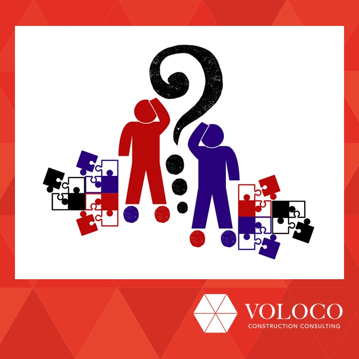 Design responsibilities Question mark, puzzle pieces and two people scratching their heads.