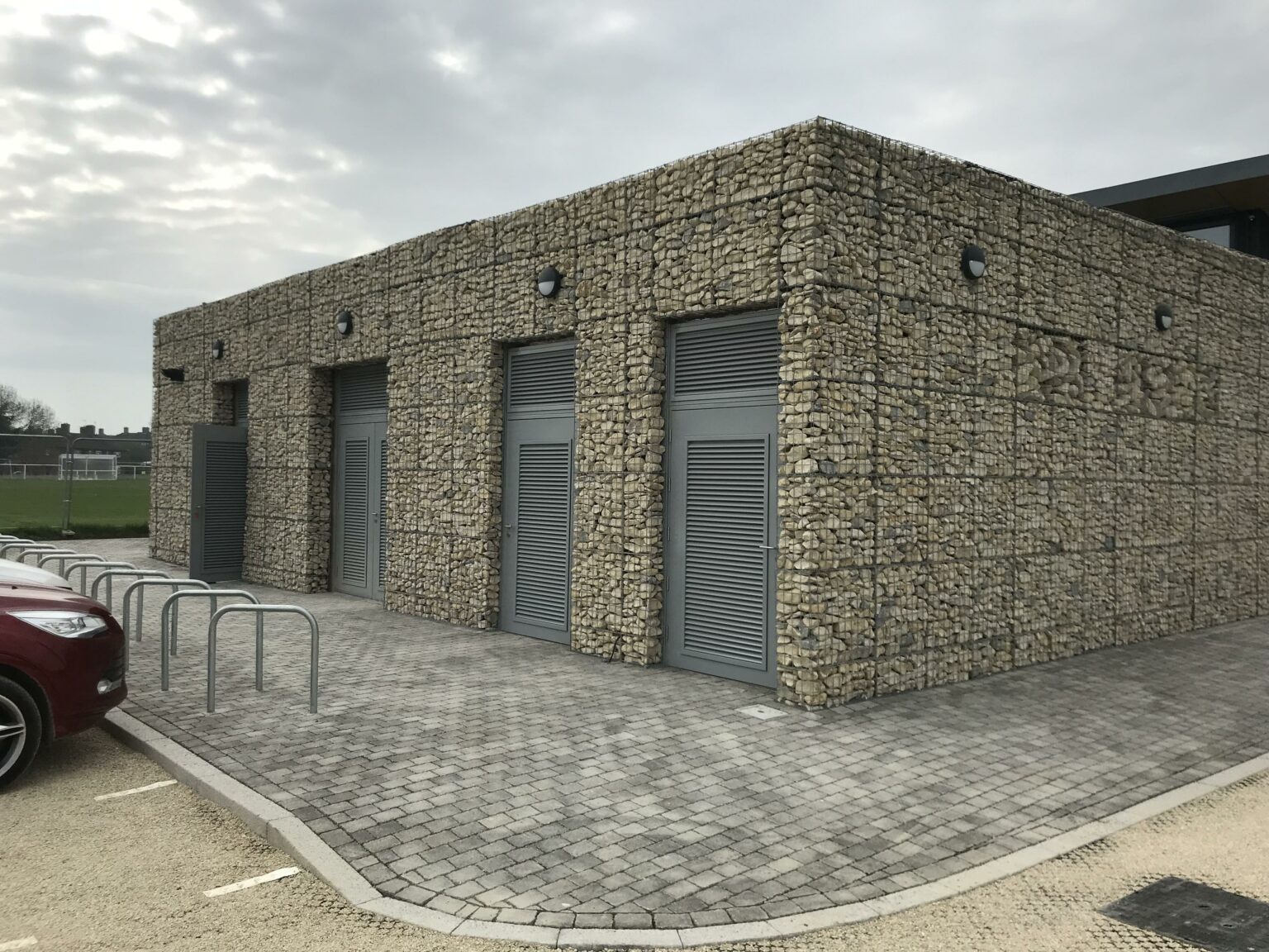 Barton Park Sports Pavilion external stones